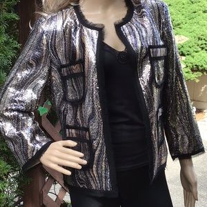 CACHE’ SEQUINED  JACKET SZ M